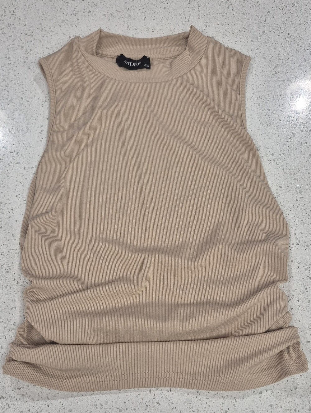 Cider Ribbed Sleeveless Tank - Neutral Beige